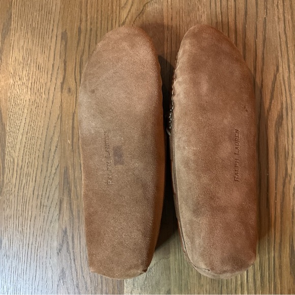 POLO RALPH LAUREN Suede Slip-On Fleece-Lined Moccasin Slipper Size 9B Narrow - Picture 4 of 7